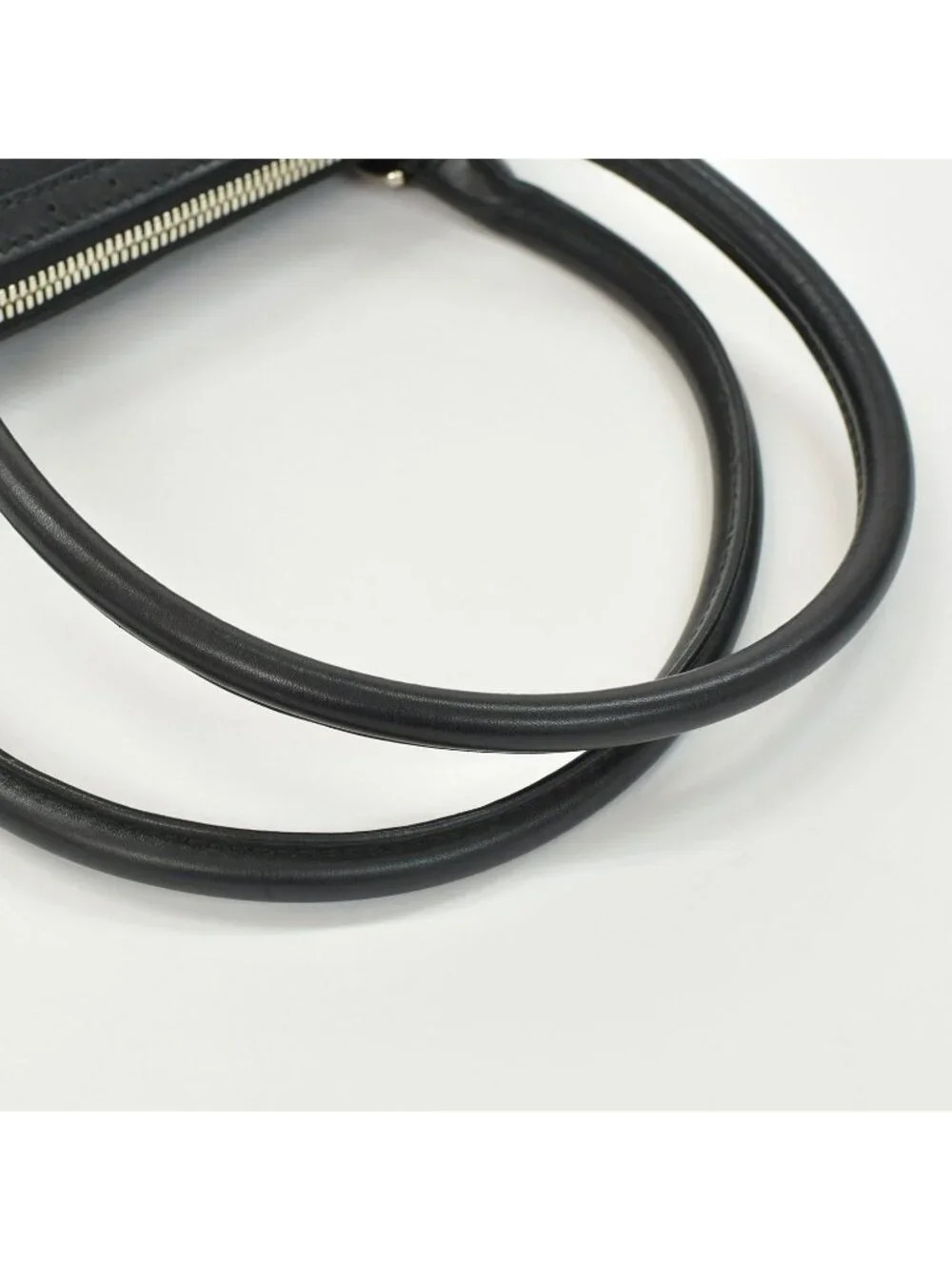 Gucci Interlocking G Handbag Canvas Leather Black Silver